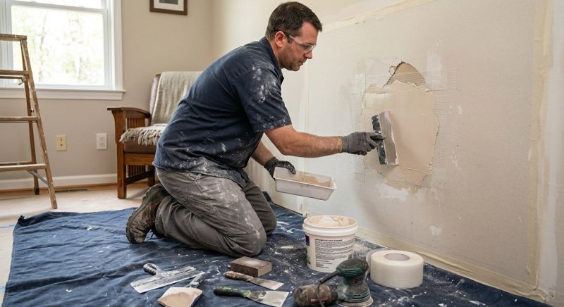 Basement Drywall Repair in Conroe, TX